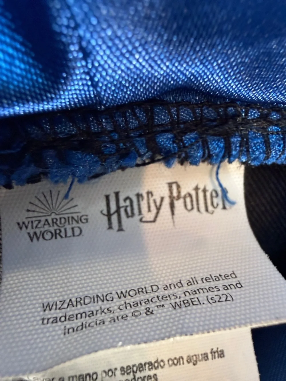NWOT Harry Potter Black Hooded Robe with Royal Blue  Satin Lining